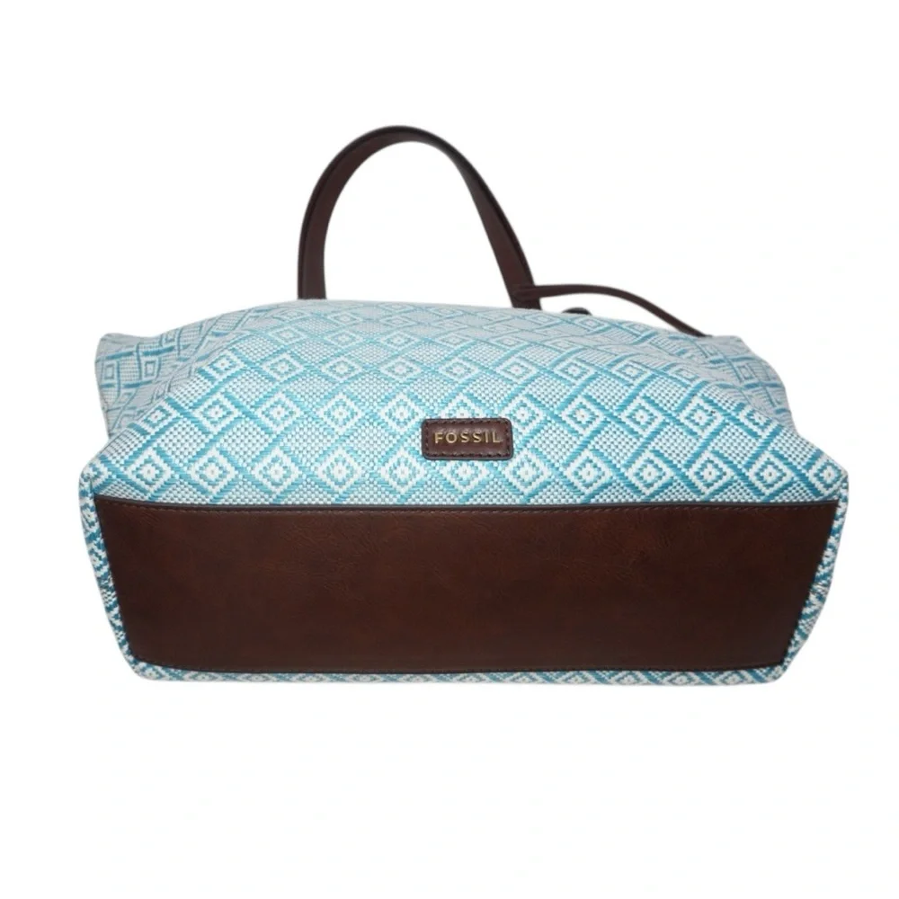 Fossil Blue and Brown Jenna Tote Bag - Picture 7 of 9